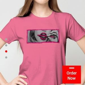 His and hers rolling up t-shirt graphic